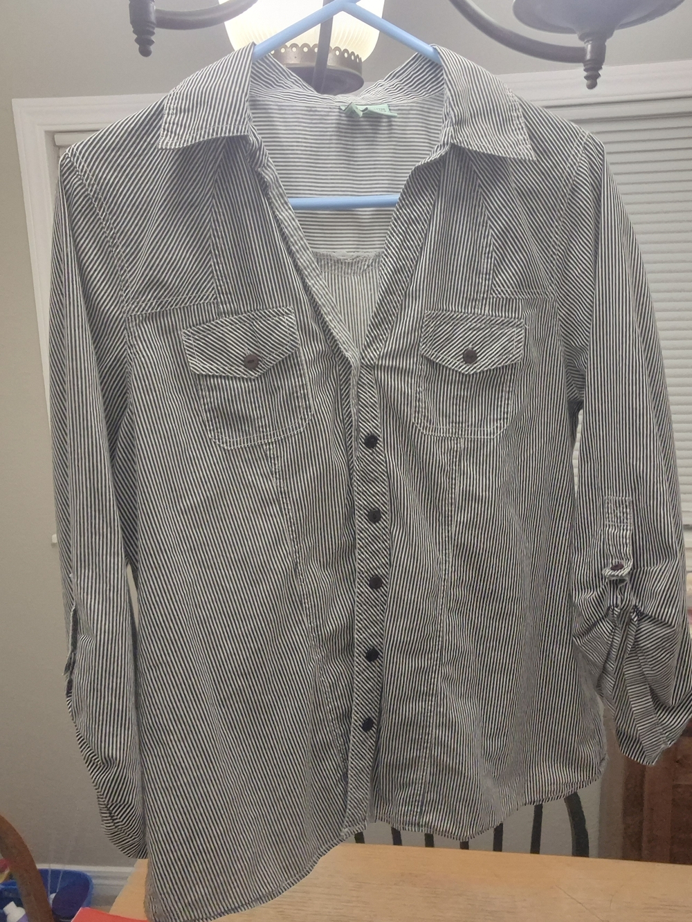 Lovepotion Black and White Striped Button-Down Shirt